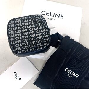 Celine Triomphe Canvas Square Pouch With Box And Dust Bag